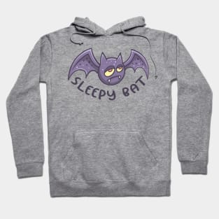 Sleepy Bat Monster text Hoodie